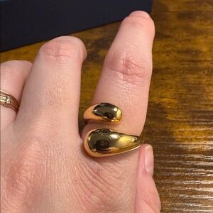 Gold-Tone Adjustable Sculptural Ring